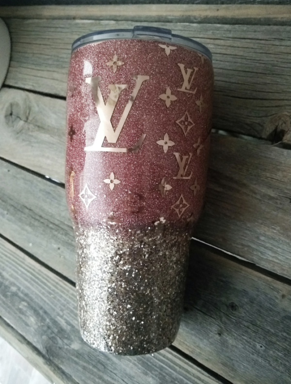 Rose Gold LV Inspired tumbler